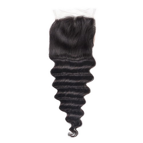 4X4 Deep Wave Free Part Human Hair Lace Closure